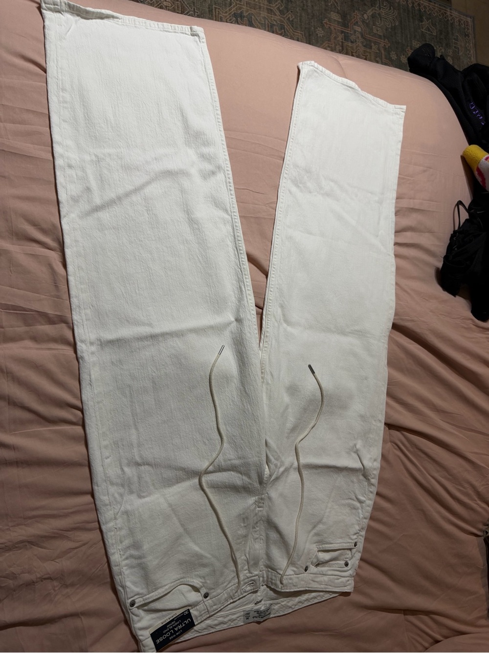 Abercrombie & Fitch White Wide-Leg Jeans